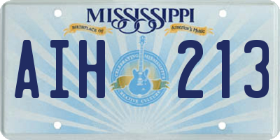MS license plate AIH213