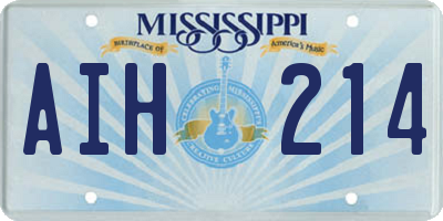 MS license plate AIH214