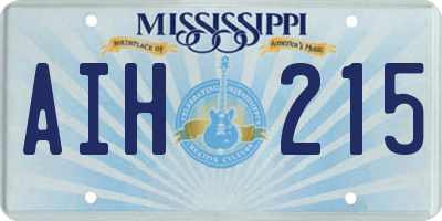 MS license plate AIH215