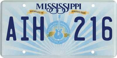 MS license plate AIH216