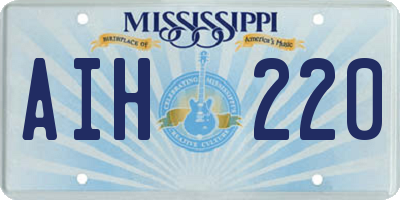 MS license plate AIH220
