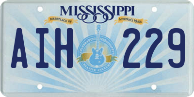 MS license plate AIH229