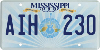 MS license plate AIH230