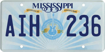 MS license plate AIH236
