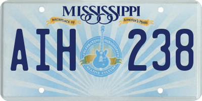 MS license plate AIH238