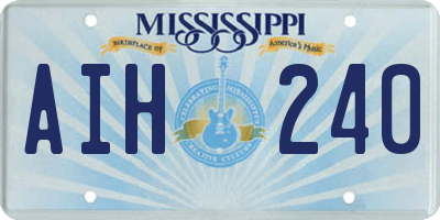 MS license plate AIH240