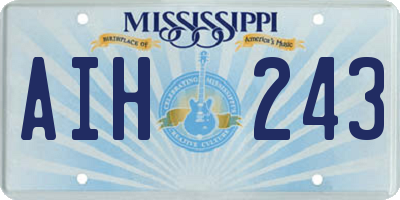 MS license plate AIH243