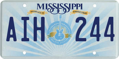 MS license plate AIH244