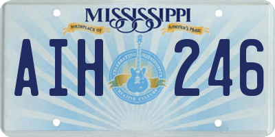 MS license plate AIH246