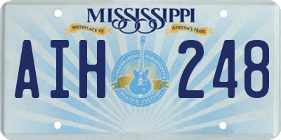 MS license plate AIH248