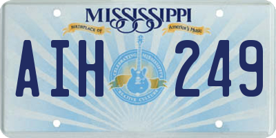 MS license plate AIH249