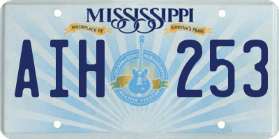 MS license plate AIH253