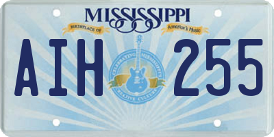 MS license plate AIH255