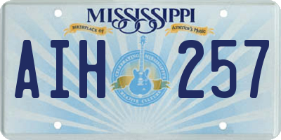 MS license plate AIH257