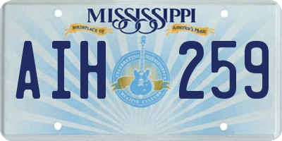 MS license plate AIH259