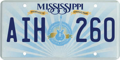 MS license plate AIH260
