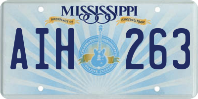 MS license plate AIH263
