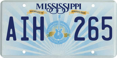 MS license plate AIH265