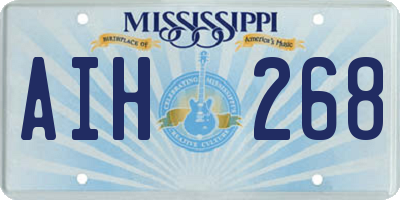 MS license plate AIH268