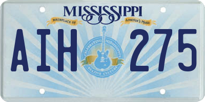 MS license plate AIH275
