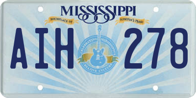 MS license plate AIH278