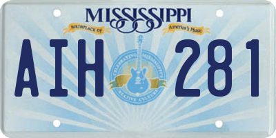 MS license plate AIH281