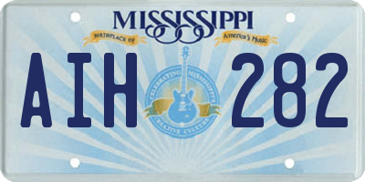 MS license plate AIH282