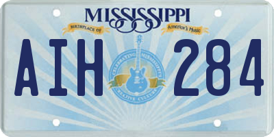MS license plate AIH284