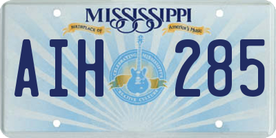 MS license plate AIH285