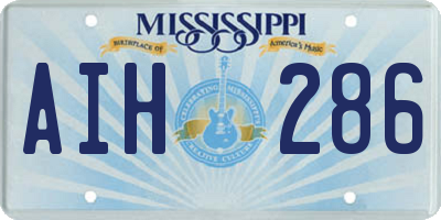 MS license plate AIH286