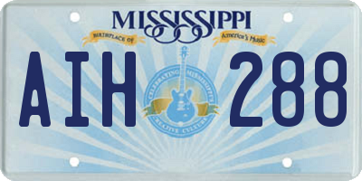 MS license plate AIH288