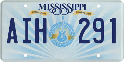 MS license plate AIH291