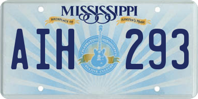 MS license plate AIH293