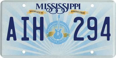 MS license plate AIH294