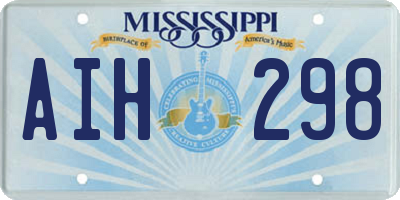 MS license plate AIH298