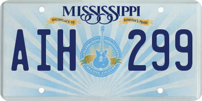 MS license plate AIH299