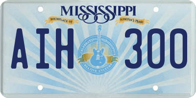 MS license plate AIH300