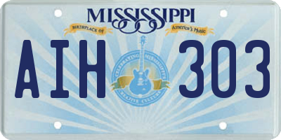 MS license plate AIH303