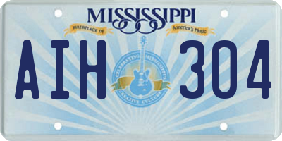 MS license plate AIH304