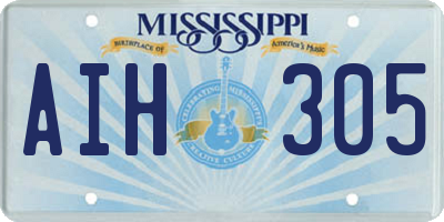 MS license plate AIH305