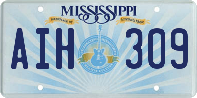 MS license plate AIH309
