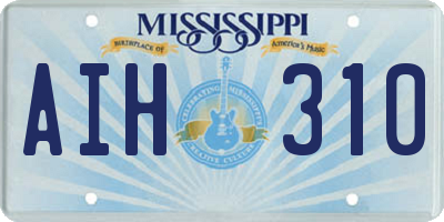 MS license plate AIH310