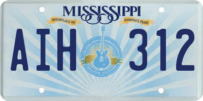 MS license plate AIH312