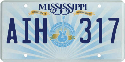 MS license plate AIH317