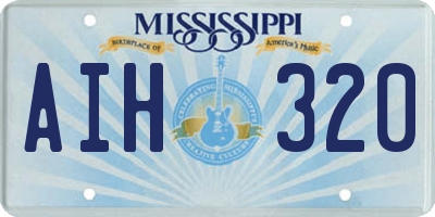 MS license plate AIH320