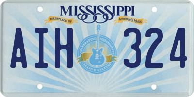 MS license plate AIH324