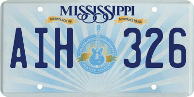 MS license plate AIH326