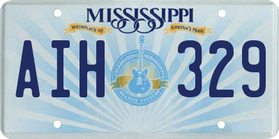 MS license plate AIH329