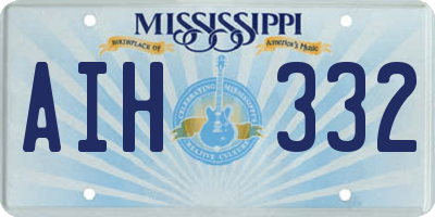 MS license plate AIH332