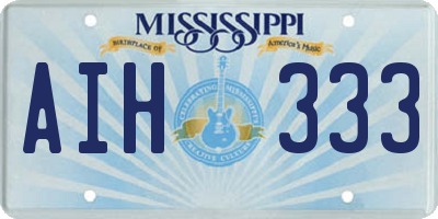 MS license plate AIH333